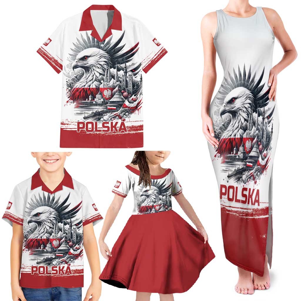 Poland Independence Day Family Matching Tank Maxi Dress and Hawaiian Shirt Polska Eagle Proud To Be Polish - Wonder Print Shop