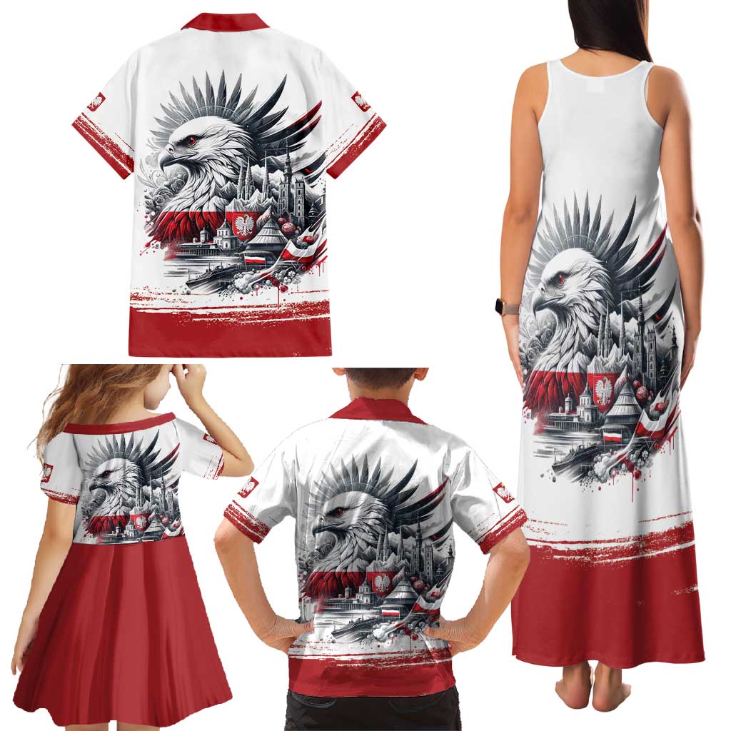 Poland Independence Day Family Matching Tank Maxi Dress and Hawaiian Shirt Polska Eagle Proud To Be Polish - Wonder Print Shop