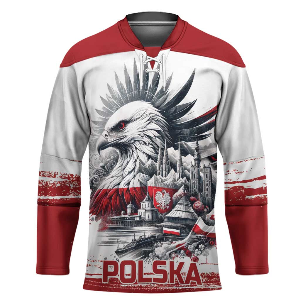 Poland Independence Day Hockey Jersey Polska Eagle Proud To Be Polish - Wonder Print Shop