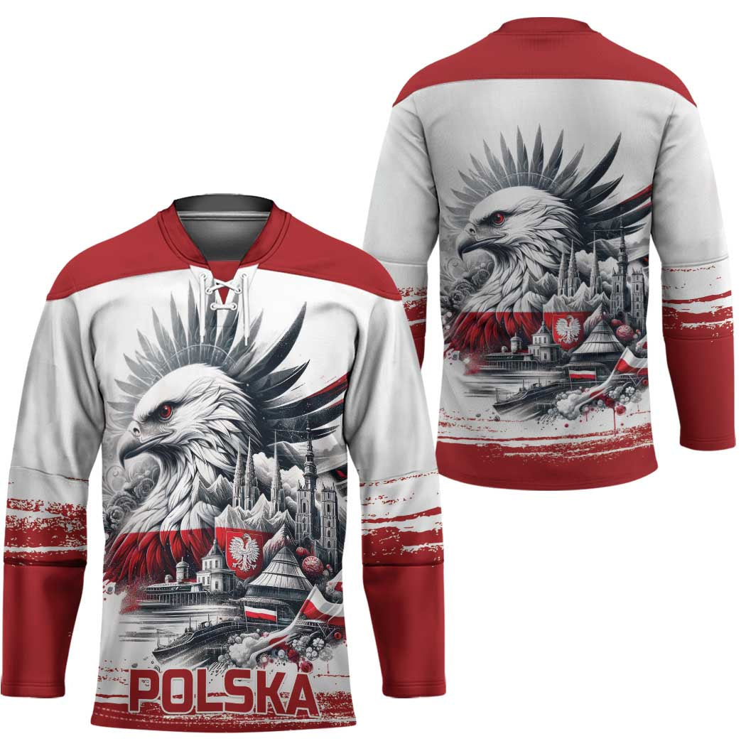 Poland Independence Day Hockey Jersey Polska Eagle Proud To Be Polish - Wonder Print Shop