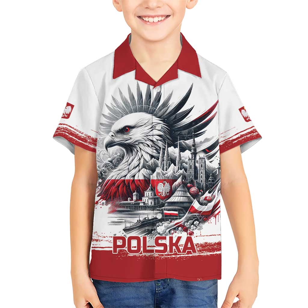 Poland Independence Day Kid Hawaiian Shirt Polska Eagle Proud To Be Polish - Wonder Print Shop