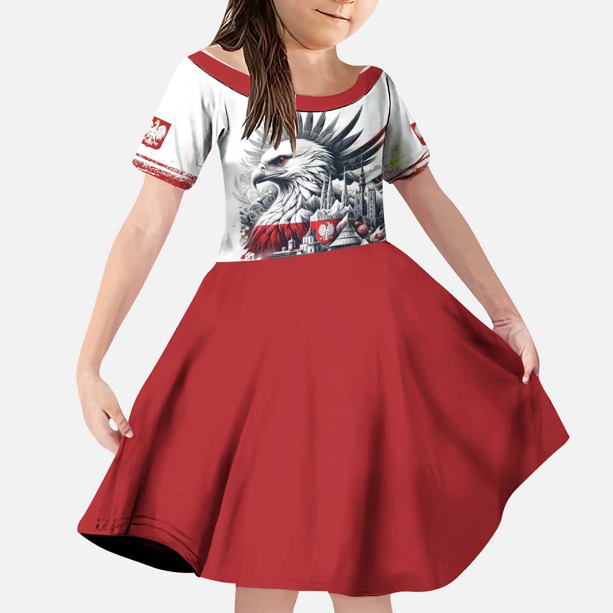 Poland Independence Day Kid Short Sleeve Dress Polska Eagle Proud To Be Polish - Wonder Print Shop