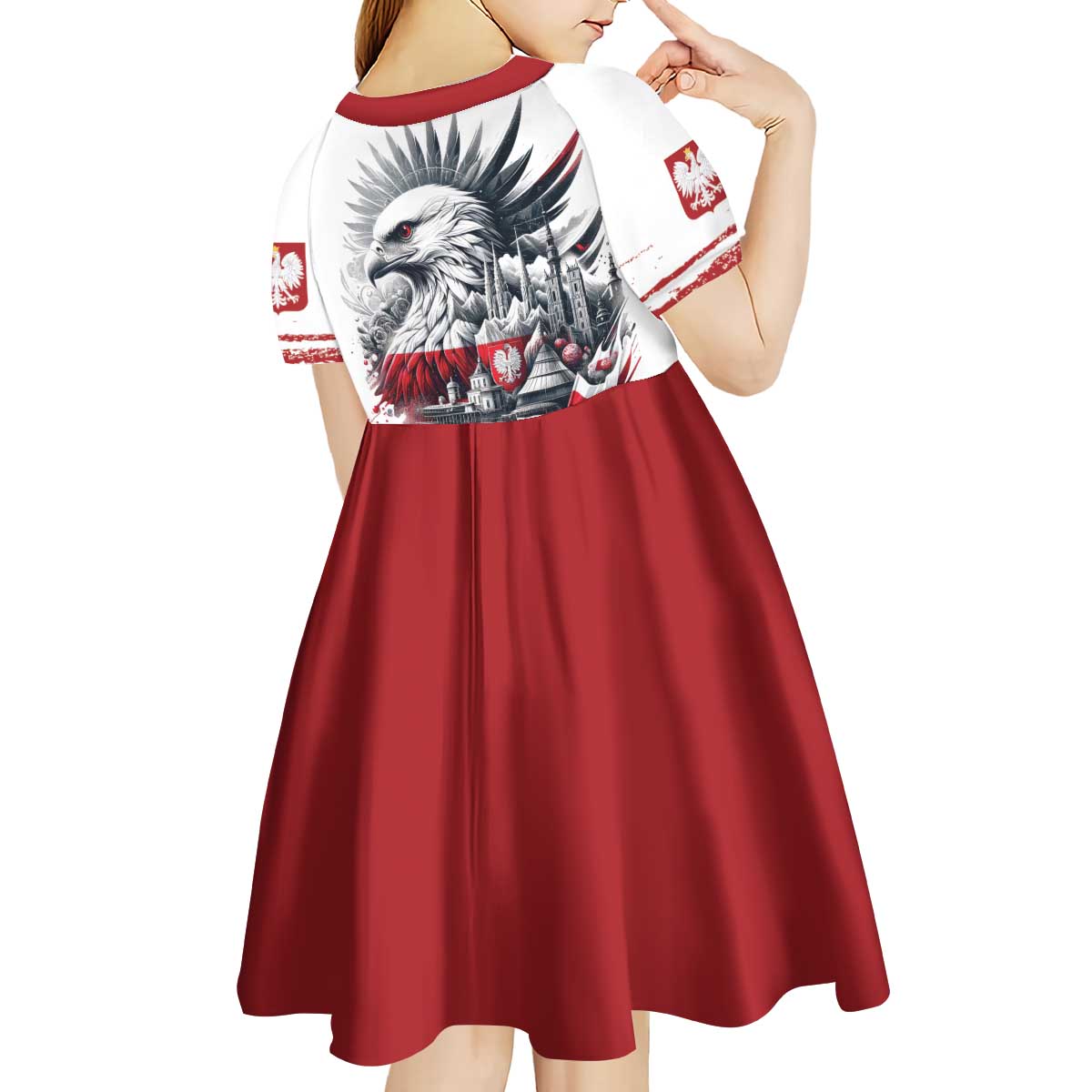 Poland Independence Day Kid Short Sleeve Dress Polska Eagle Proud To Be Polish - Wonder Print Shop