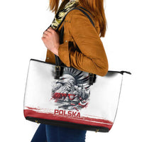 Poland Independence Day Leather Tote Bag Polska Eagle Proud To Be Polish - Wonder Print Shop
