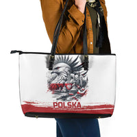 Poland Independence Day Leather Tote Bag Polska Eagle Proud To Be Polish - Wonder Print Shop