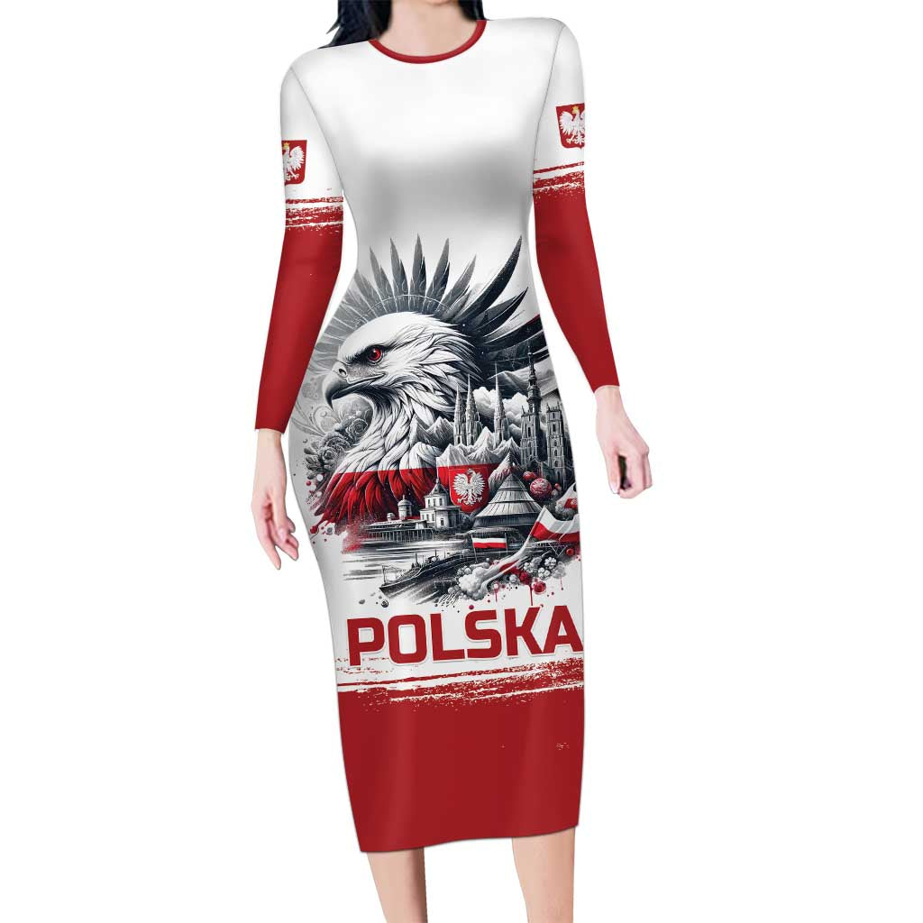 Poland Independence Day Long Sleeve Bodycon Dress Polska Eagle Proud To Be Polish - Wonder Print Shop