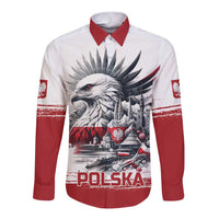 Poland Independence Day Long Sleeve Button Shirt Polska Eagle Proud To Be Polish - Wonder Print Shop