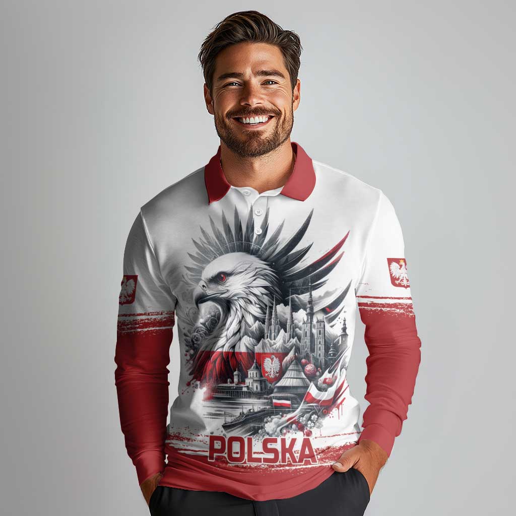 Poland Independence Day Long Sleeve Polo Shirt Polska Eagle Proud To Be Polish - Wonder Print Shop