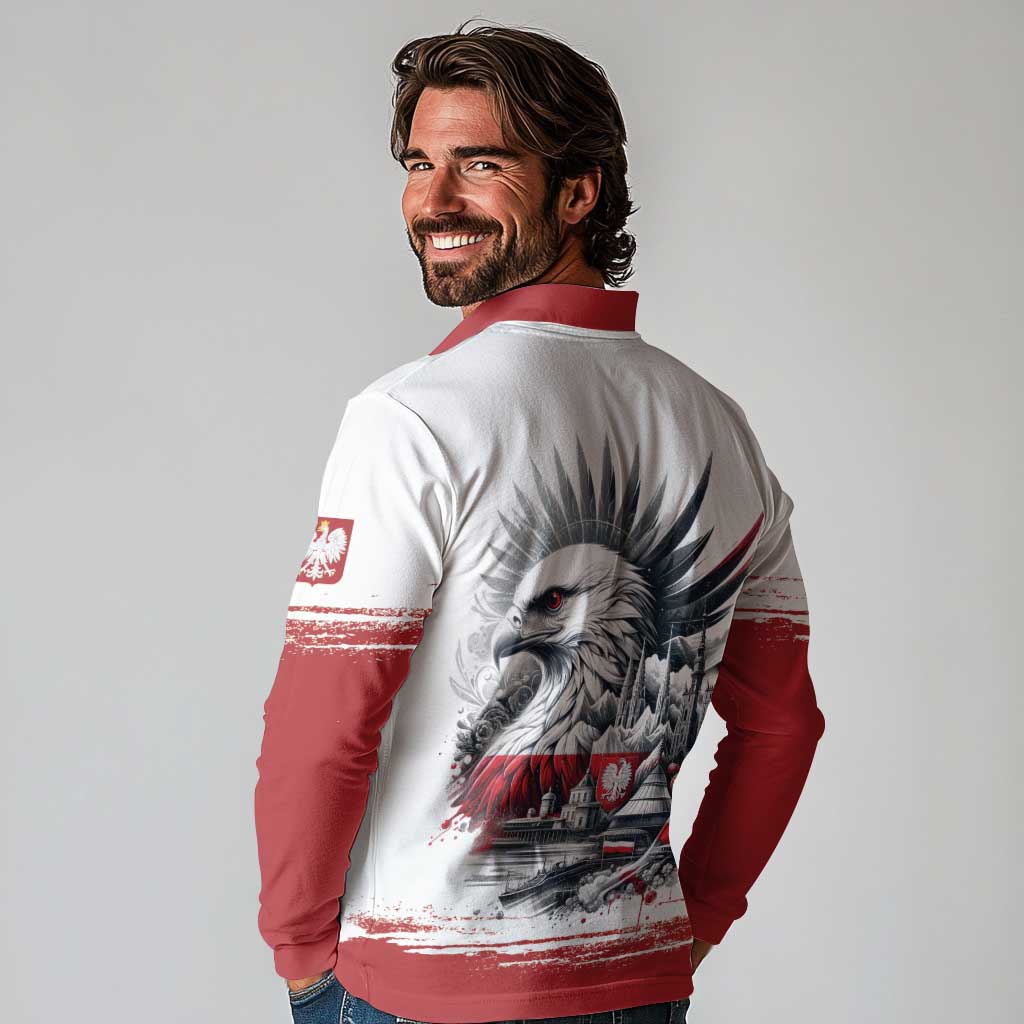 Poland Independence Day Long Sleeve Polo Shirt Polska Eagle Proud To Be Polish - Wonder Print Shop