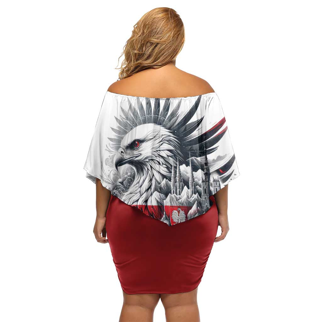 Poland Independence Day Off Shoulder Short Dress Polska Eagle Proud To Be Polish - Wonder Print Shop