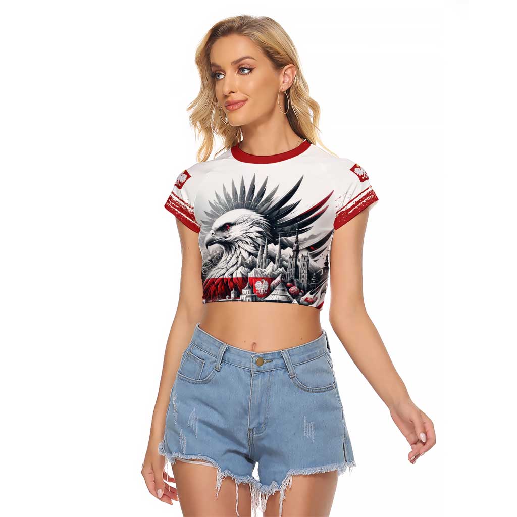 Poland Independence Day Raglan Cropped T Shirt Polska Eagle Proud To Be Polish - Wonder Print Shop