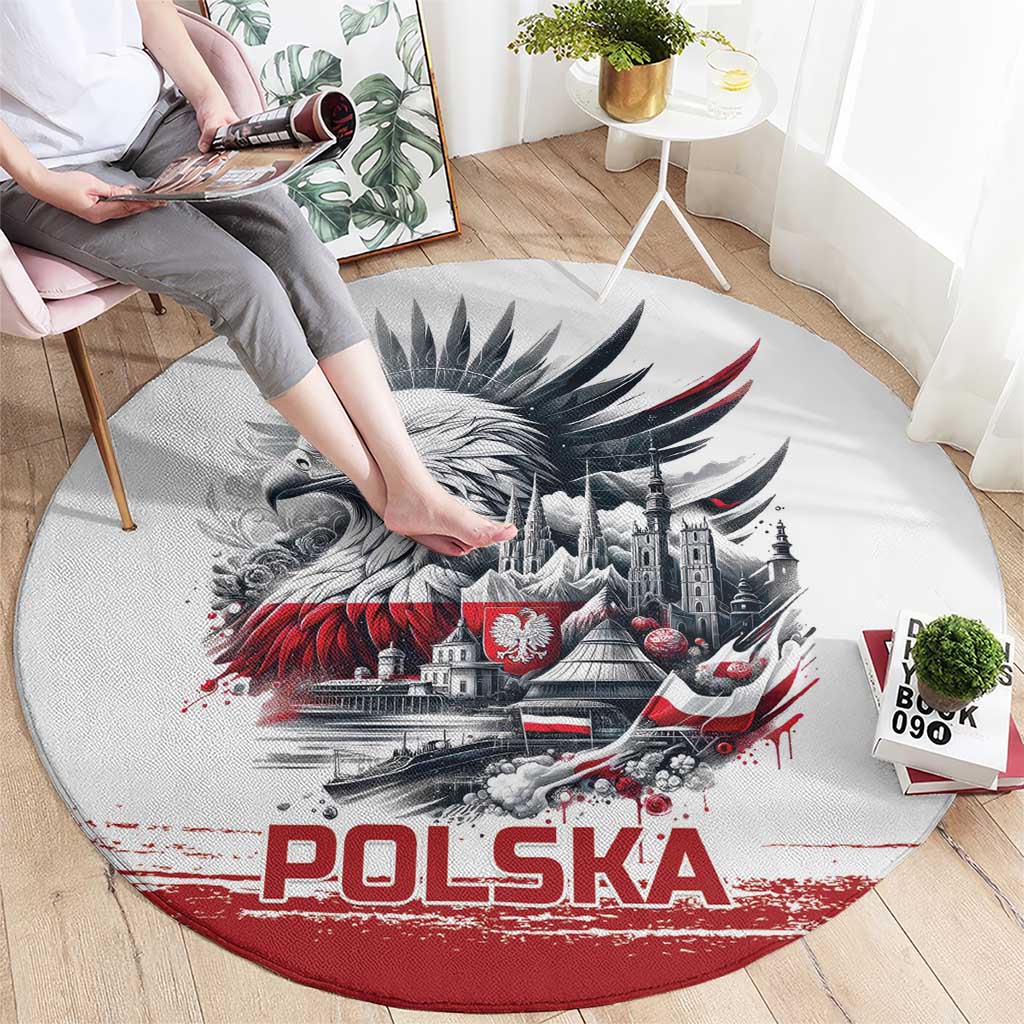 Poland Independence Day Round Carpet Polska Eagle Proud To Be Polish - Wonder Print Shop