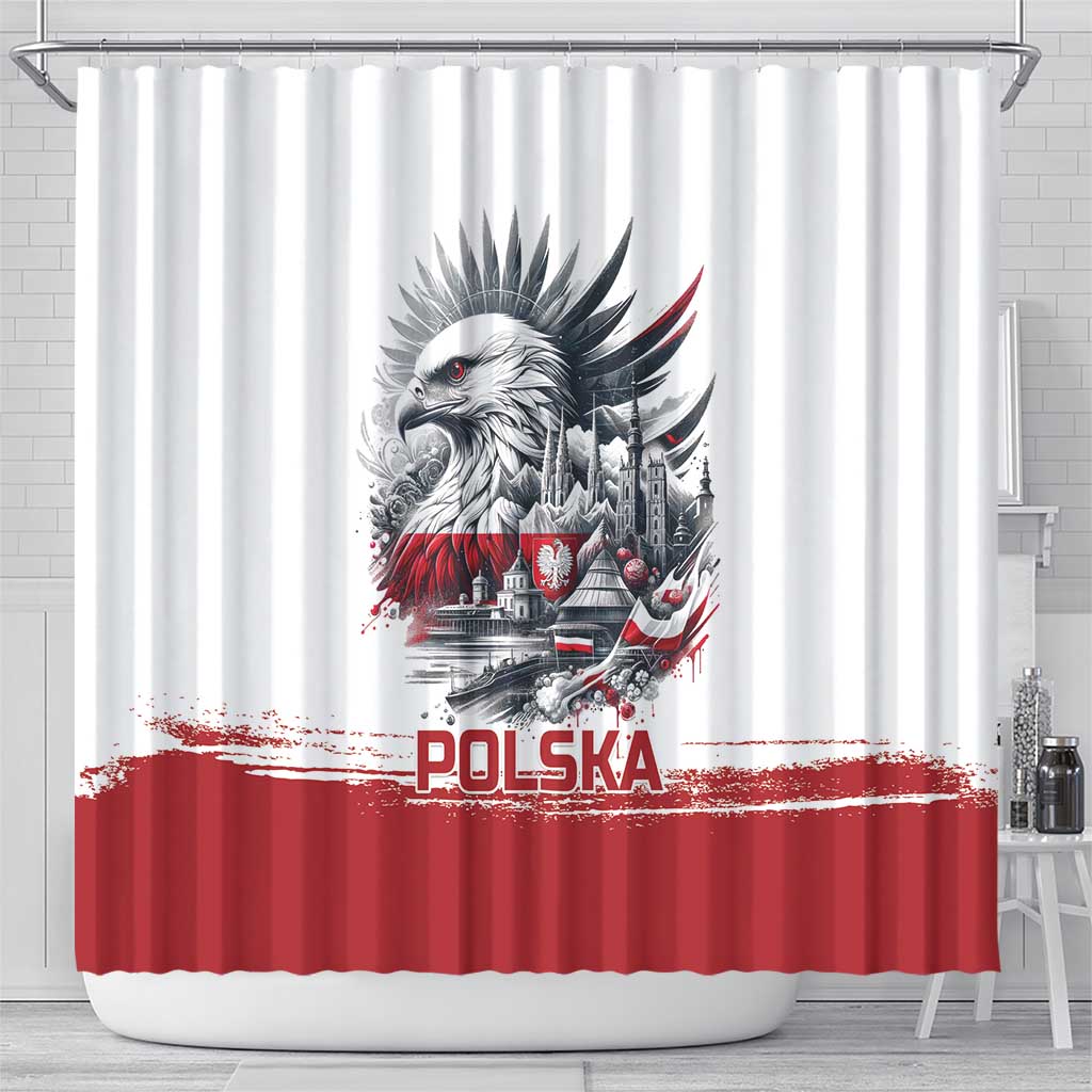 Poland Independence Day Shower Curtain Polska Eagle Proud To Be Polish - Wonder Print Shop