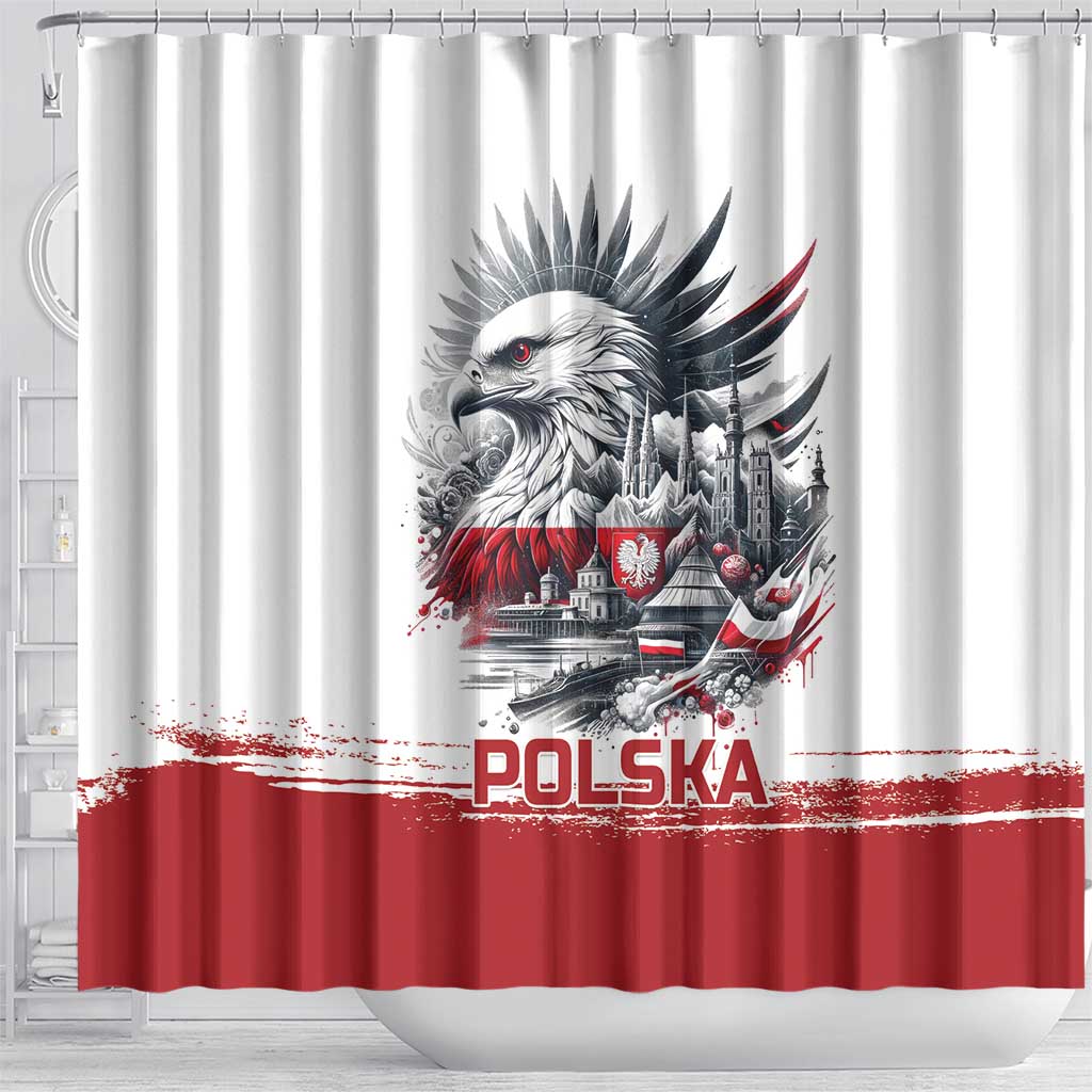 Poland Independence Day Shower Curtain Polska Eagle Proud To Be Polish - Wonder Print Shop