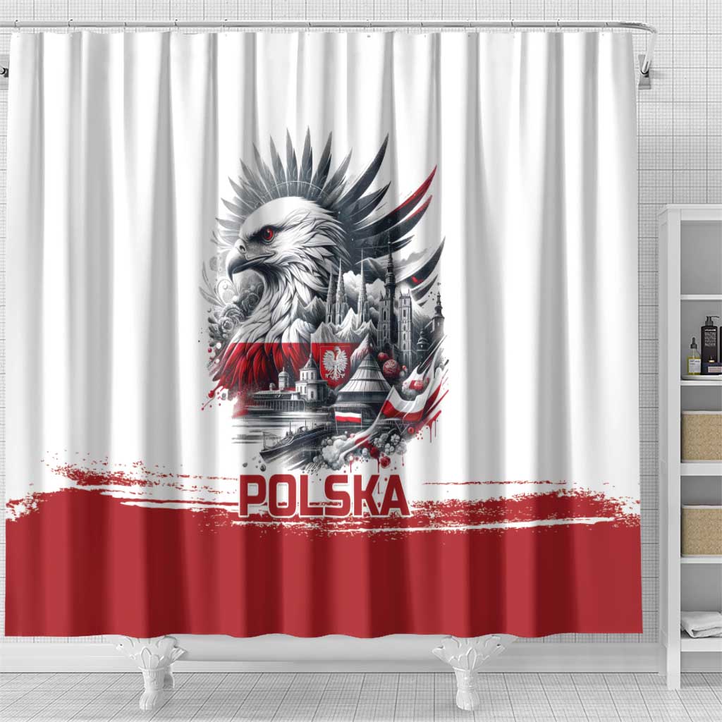 Poland Independence Day Shower Curtain Polska Eagle Proud To Be Polish - Wonder Print Shop
