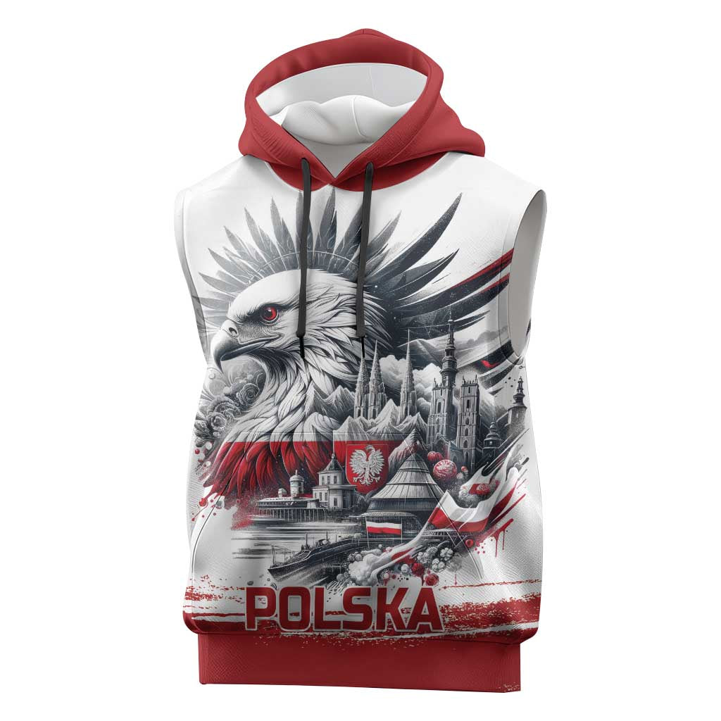 Poland Independence Day Sleeveless Hoodie Polska Eagle Proud To Be Polish - Wonder Print Shop