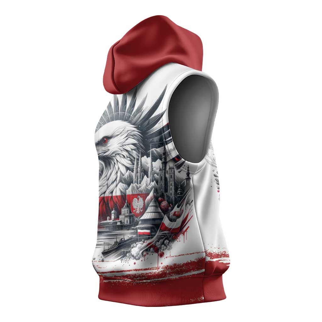Poland Independence Day Sleeveless Hoodie Polska Eagle Proud To Be Polish - Wonder Print Shop