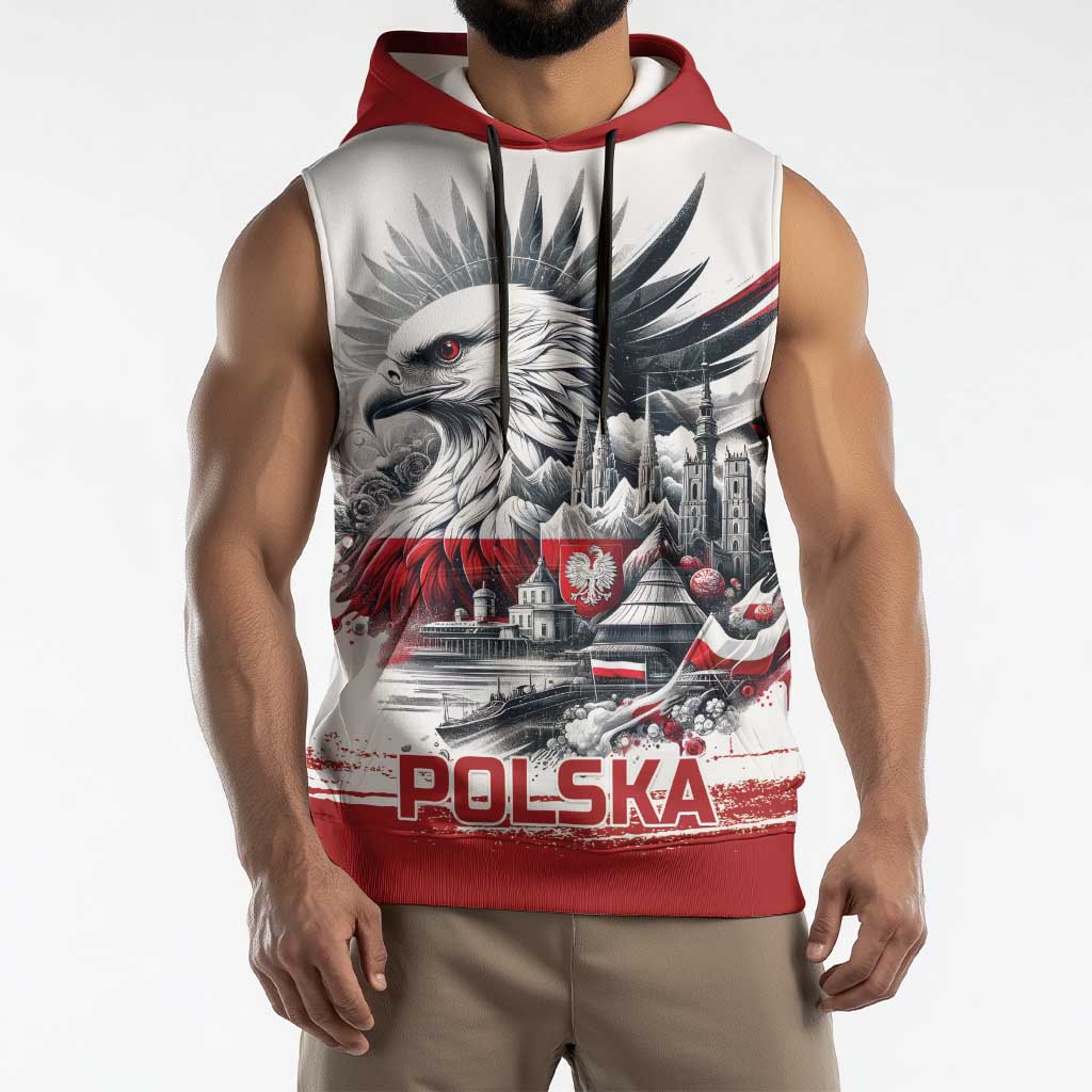 Poland Independence Day Sleeveless Hoodie Polska Eagle Proud To Be Polish - Wonder Print Shop