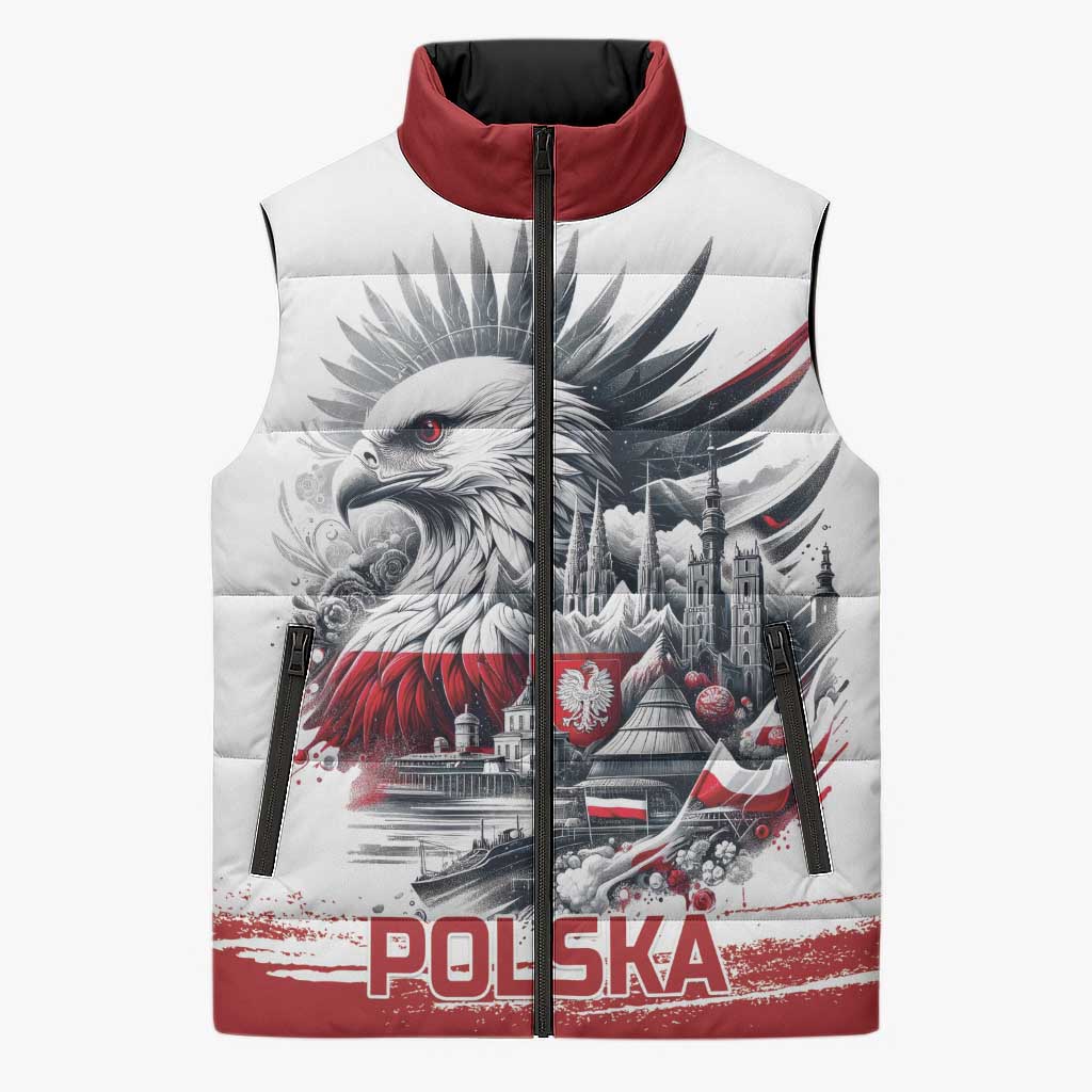 Poland Independence Day Sleeveless Puffer Jacket Polska Eagle Proud To Be Polish - Wonder Print Shop