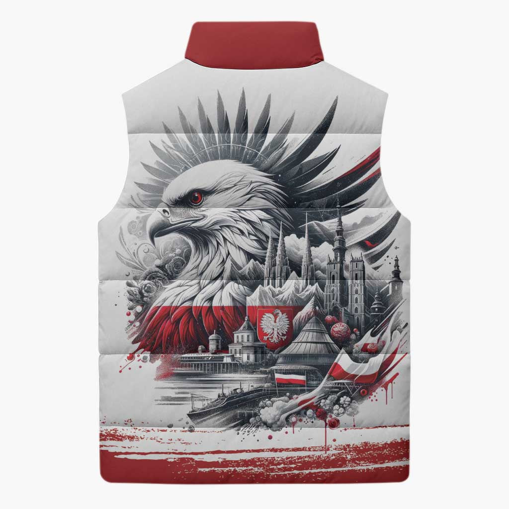 Poland Independence Day Sleeveless Puffer Jacket Polska Eagle Proud To Be Polish - Wonder Print Shop
