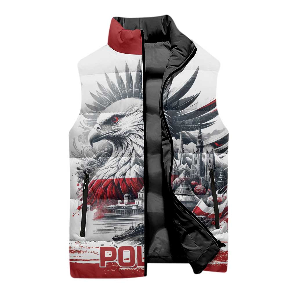 Poland Independence Day Sleeveless Puffer Jacket Polska Eagle Proud To Be Polish - Wonder Print Shop