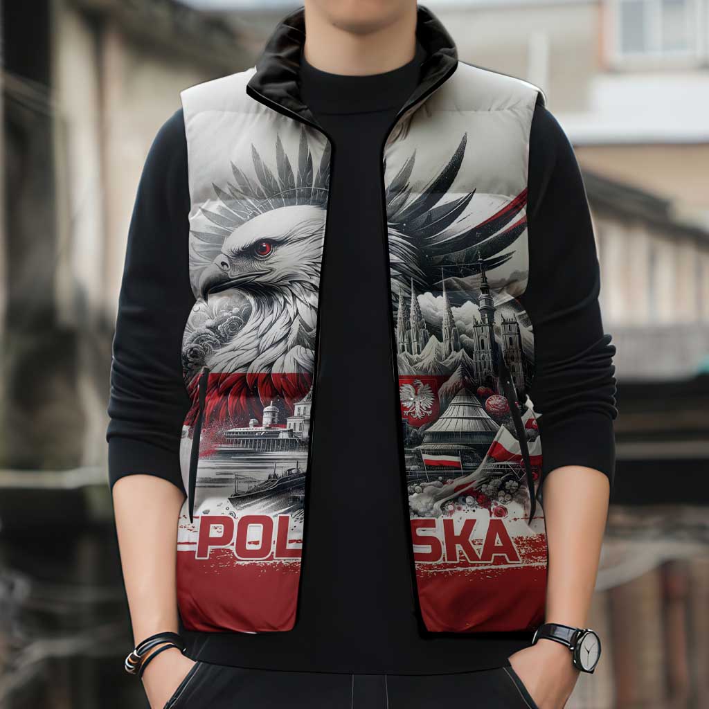 Poland Independence Day Sleeveless Puffer Jacket Polska Eagle Proud To Be Polish - Wonder Print Shop