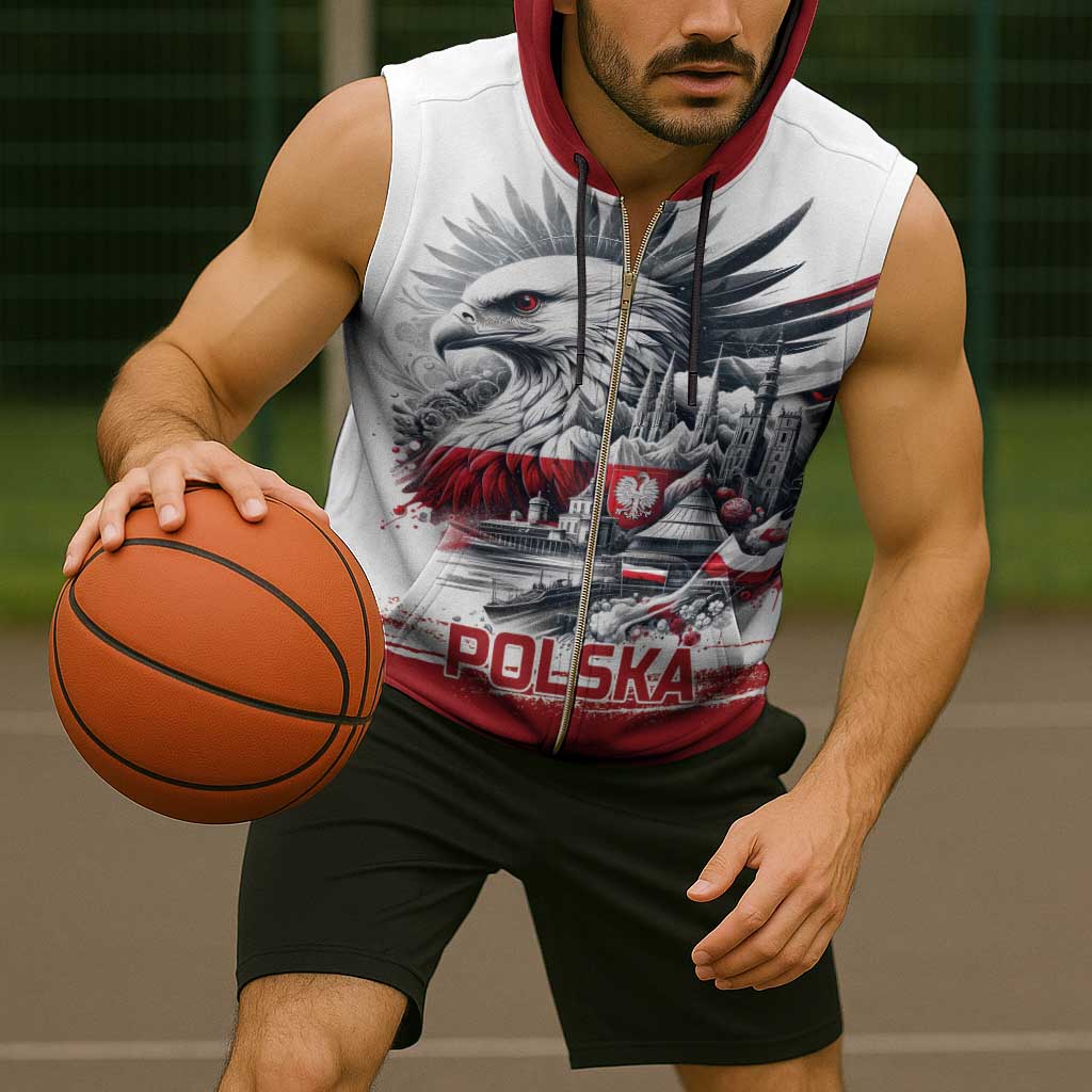 Poland Independence Day Sleeveless Zip Hoodie Polska Eagle Proud To Be Polish - Wonder Print Shop