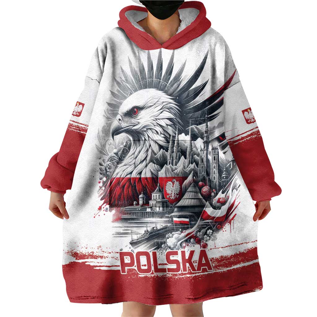 Poland Independence Day Wearable Blanket Hoodie Polska Eagle Proud To Be Polish - Wonder Print Shop