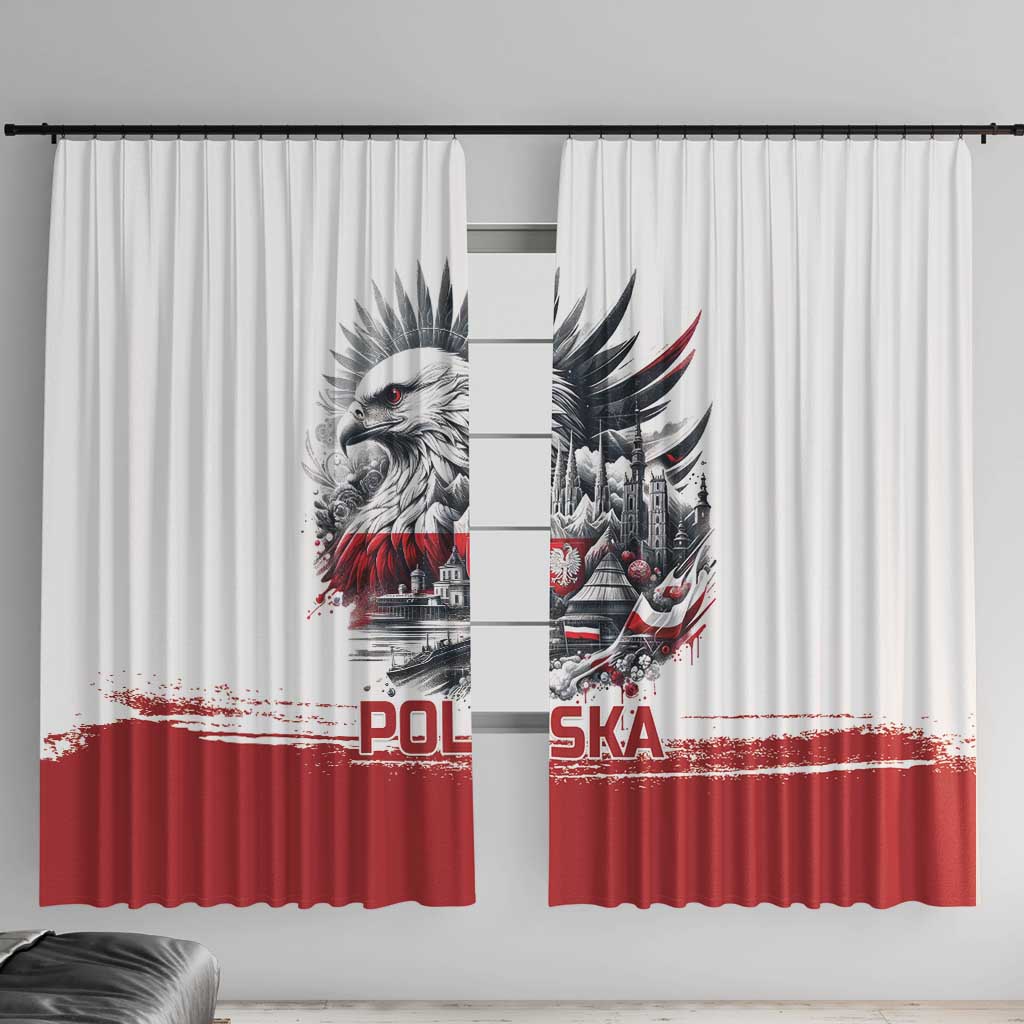 Poland Independence Day Window Curtain Polska Eagle Proud To Be Polish - Wonder Print Shop