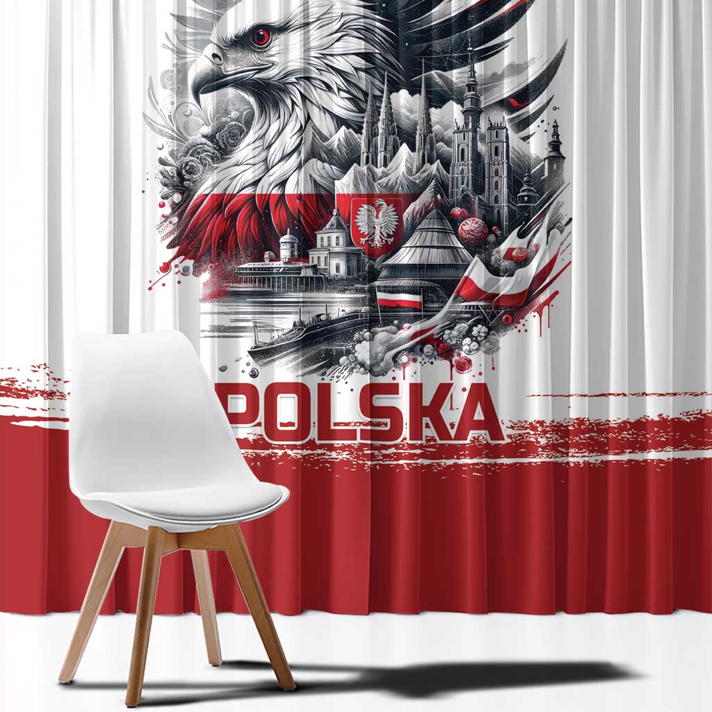 Poland Independence Day Window Curtain Polska Eagle Proud To Be Polish - Wonder Print Shop