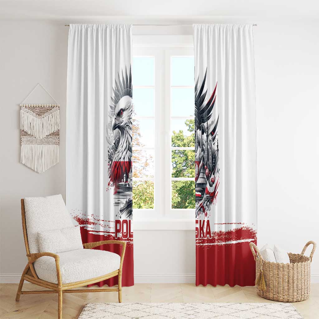 Poland Independence Day Window Curtain Polska Eagle Proud To Be Polish - Wonder Print Shop