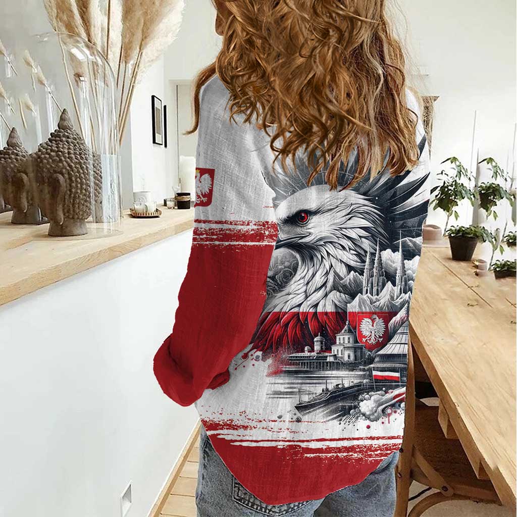 Poland Independence Day Women Casual Shirt Polska Eagle Proud To Be Polish - Wonder Print Shop