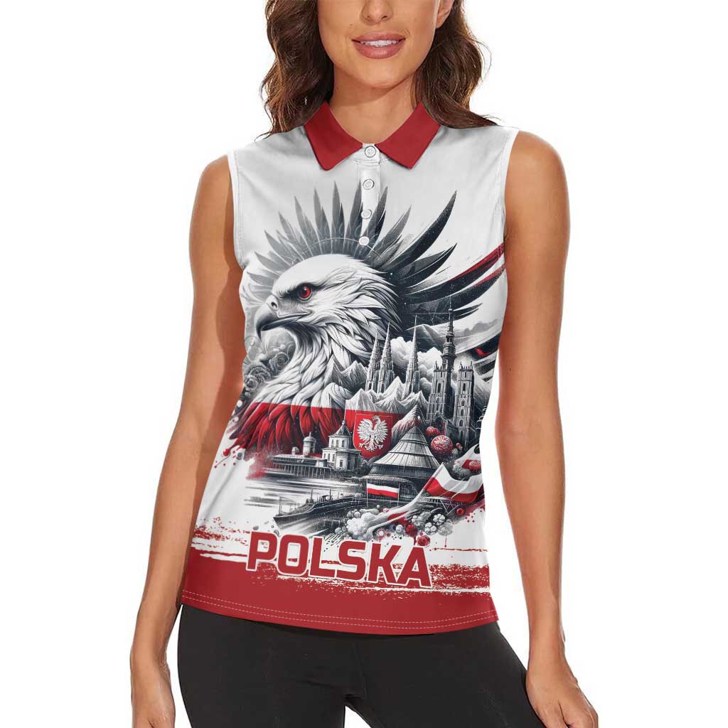Poland Independence Day Women Sleeveless Polo Shirt Polska Eagle Proud To Be Polish - Wonder Print Shop