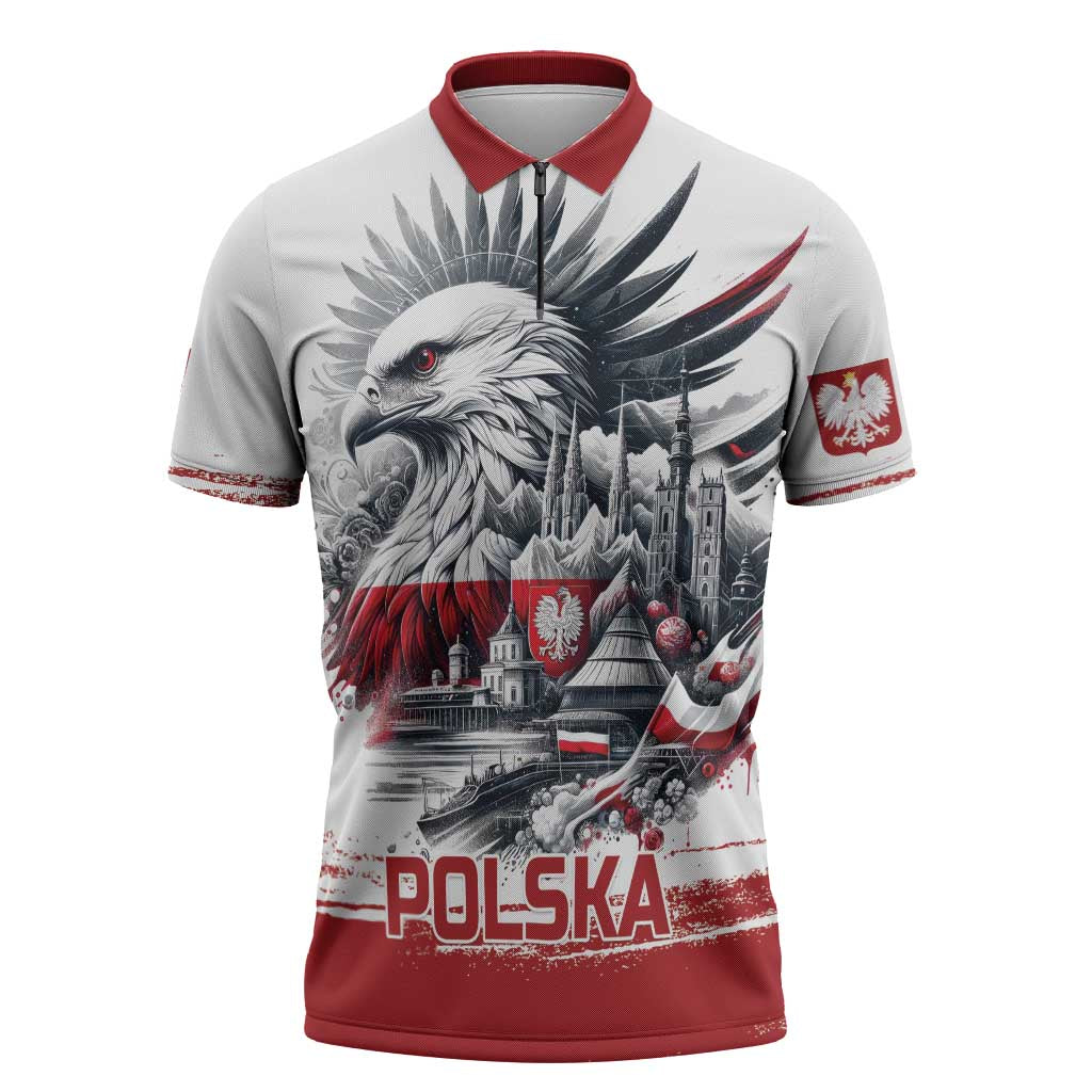 Poland Independence Day Zipper Polo Shirt Polska Eagle Proud To Be Polish - Wonder Print Shop
