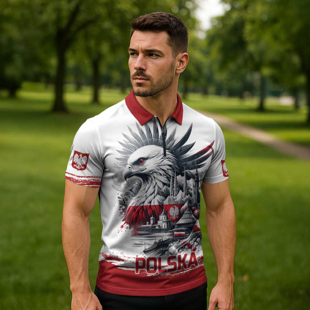 Poland Independence Day Zipper Polo Shirt Polska Eagle Proud To Be Polish - Wonder Print Shop