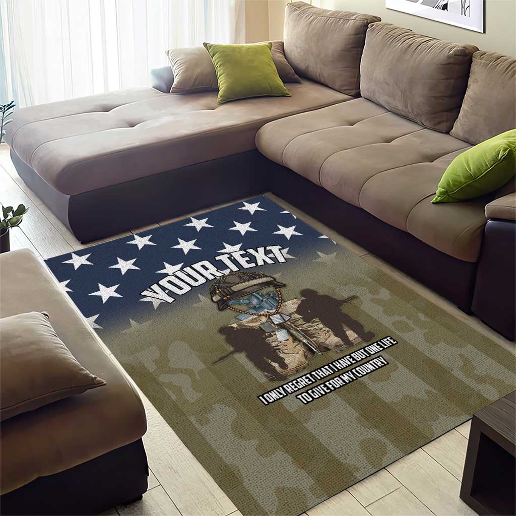 Personalized Veterans Day 2024 Area Rug U.S Veterans Proud Dad - Wonder Print Shop