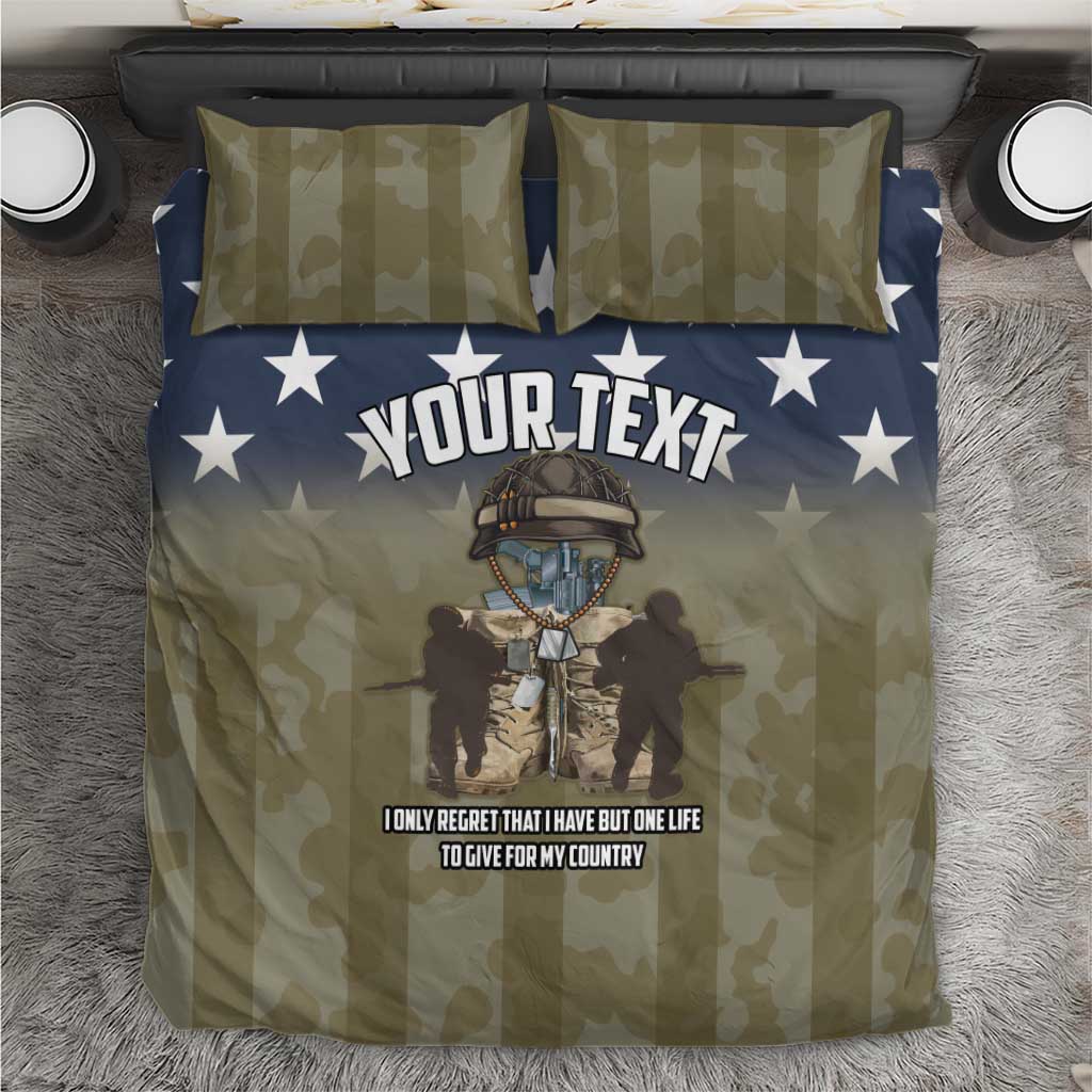 Personalized Veterans Day 2024 Bedding Set U.S Veterans Proud Dad - Wonder Print Shop