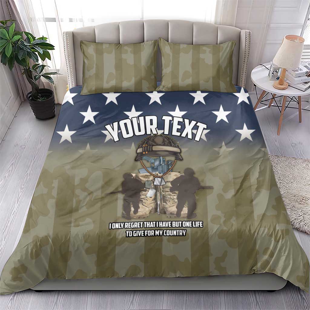 Personalized Veterans Day 2024 Bedding Set U.S Veterans Proud Dad - Wonder Print Shop