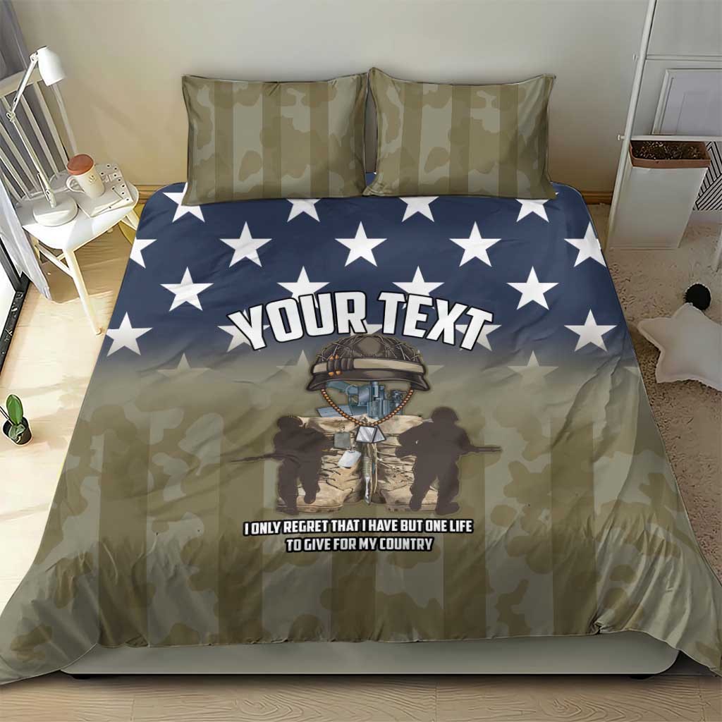 Personalized Veterans Day 2024 Bedding Set U.S Veterans Proud Dad - Wonder Print Shop