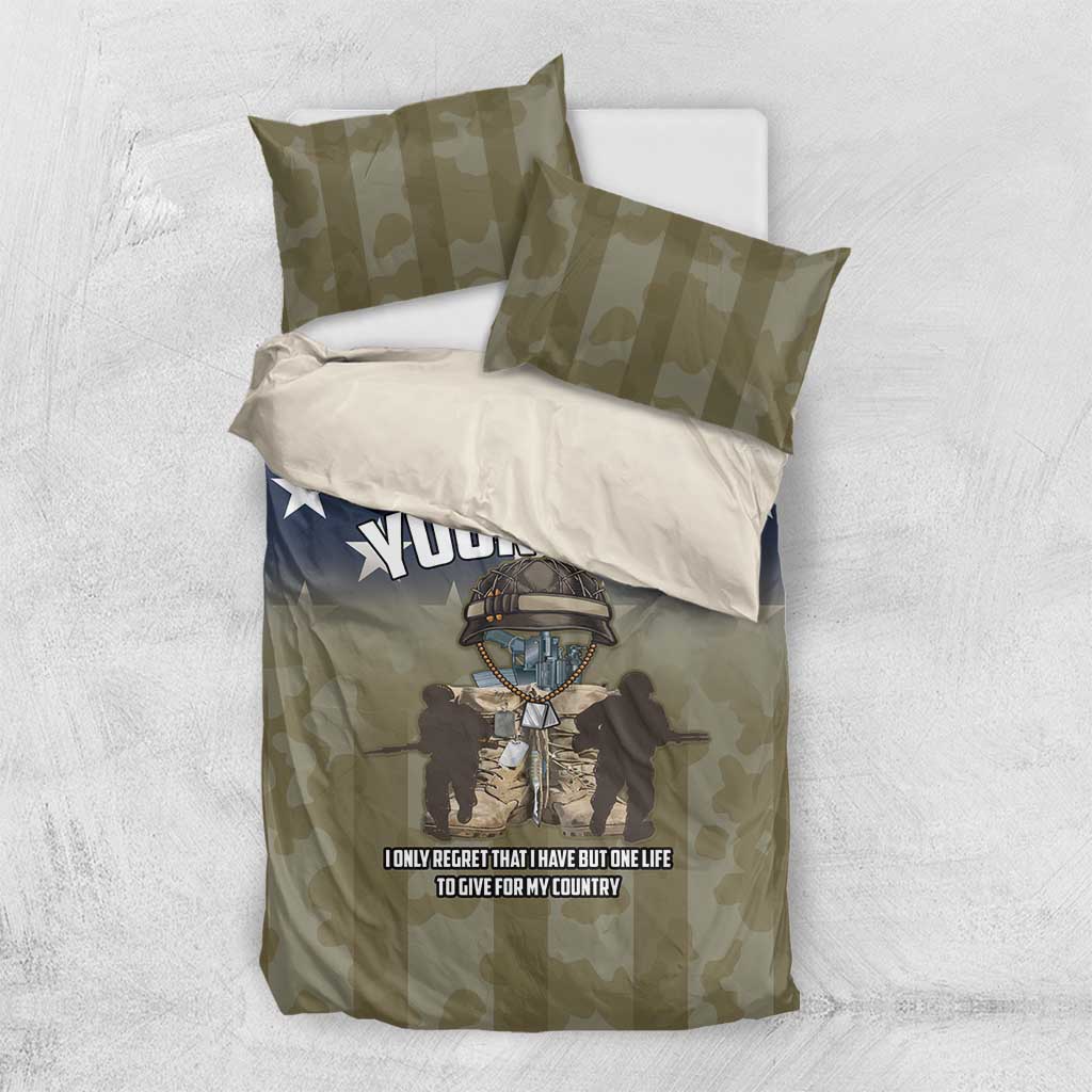 Personalized Veterans Day 2024 Bedding Set U.S Veterans Proud Dad - Wonder Print Shop