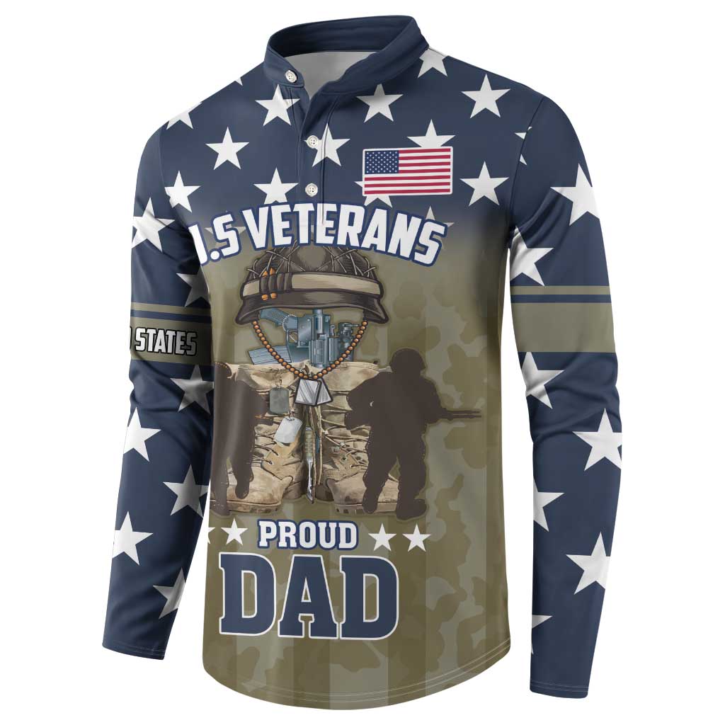 Personalized Veterans Day 2024 Button Sweatshirt U.S Veterans Proud Dad - Wonder Print Shop