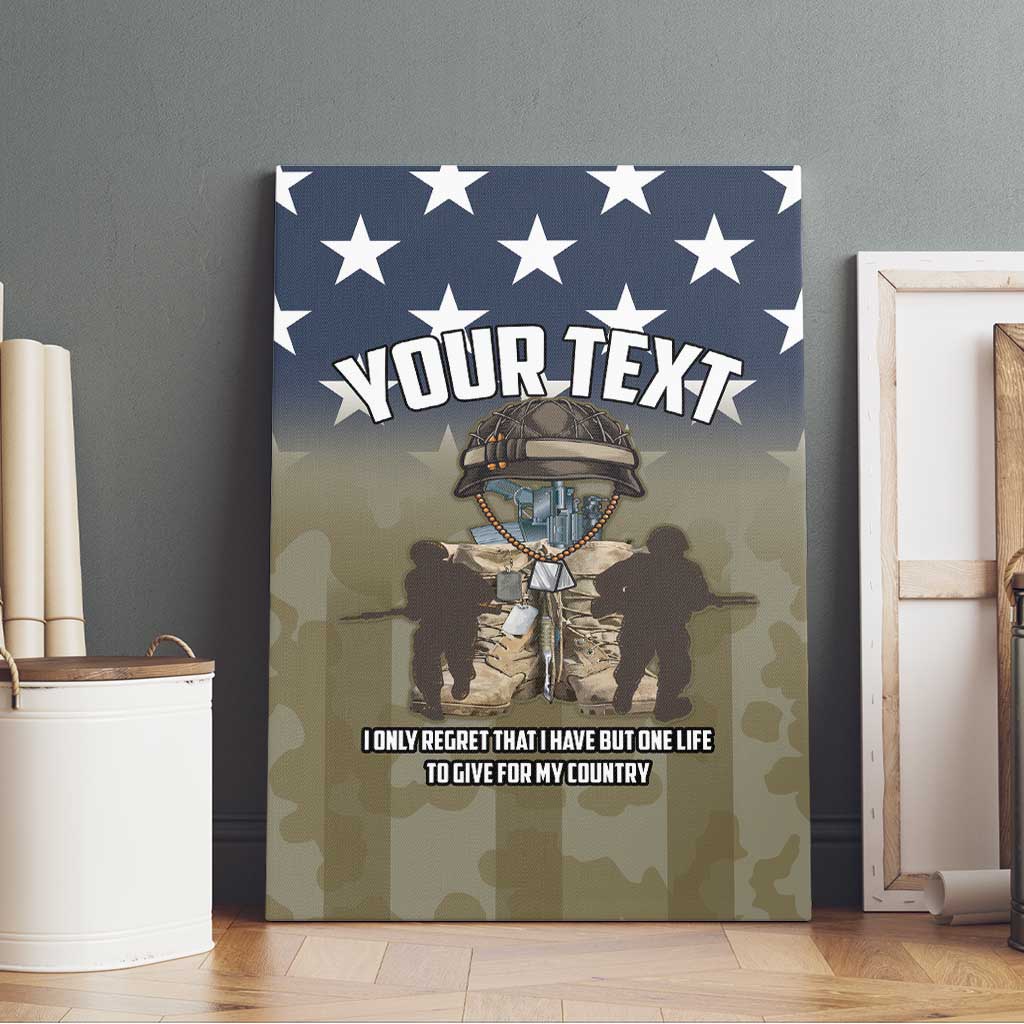 Personalized Veterans Day 2024 Canvas Wall Art U.S Veterans Proud Dad - Wonder Print Shop