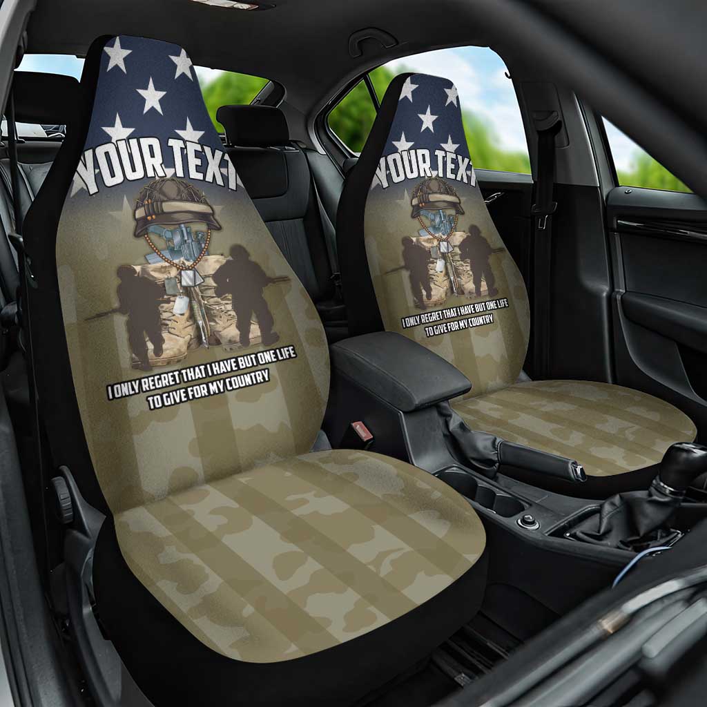 Personalized Veterans Day 2024 Car Seat Cover U.S Veterans Proud Dad - Wonder Print Shop