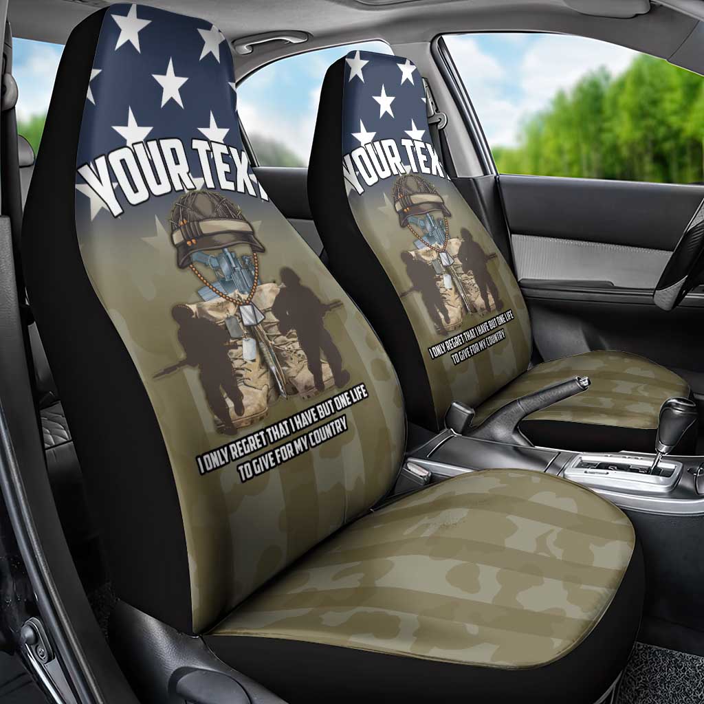 Personalized Veterans Day 2024 Car Seat Cover U.S Veterans Proud Dad - Wonder Print Shop