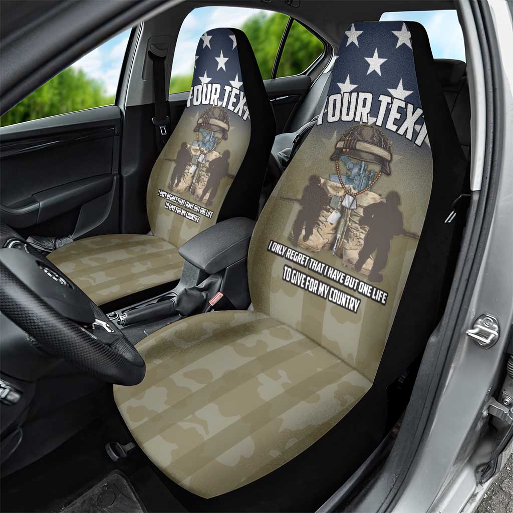 Personalized Veterans Day 2024 Car Seat Cover U.S Veterans Proud Dad - Wonder Print Shop