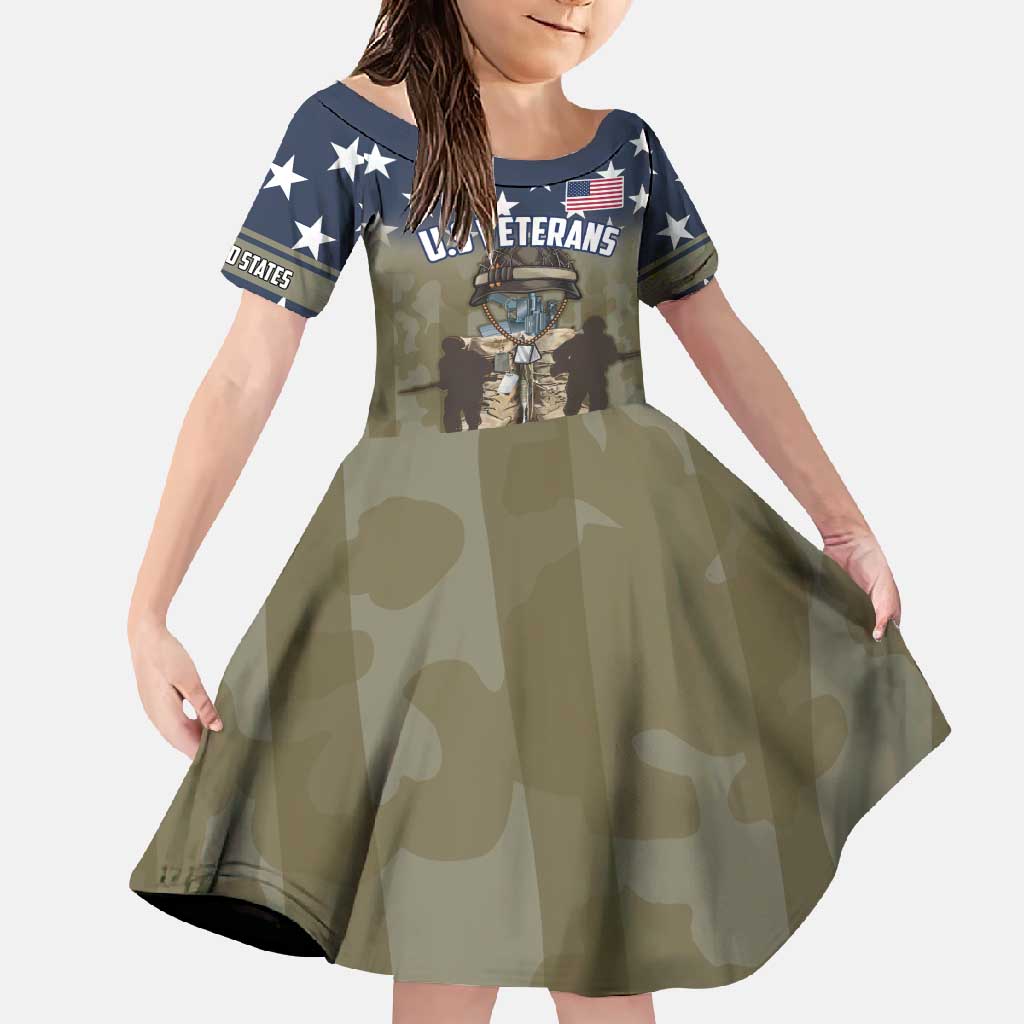 Personalized Veterans Day 2024 Family Matching Long Sleeve Bodycon Dress and Hawaiian Shirt U.S Veterans Proud Dad - Wonder Print Shop