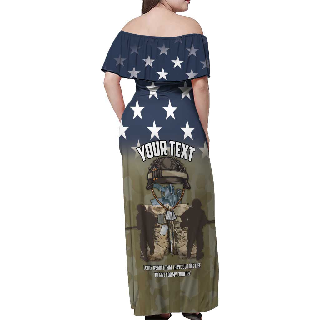 Personalized Veterans Day 2024 Family Matching Off Shoulder Maxi Dress and Hawaiian Shirt U.S Veterans Proud Dad - Wonder Print Shop