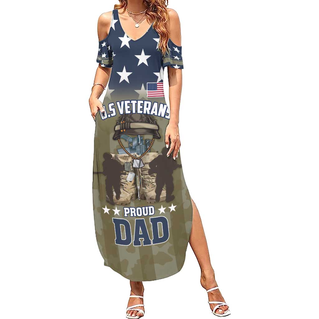 Personalized Veterans Day 2024 Family Matching Summer Maxi Dress and Hawaiian Shirt U.S Veterans Proud Dad - Wonder Print Shop
