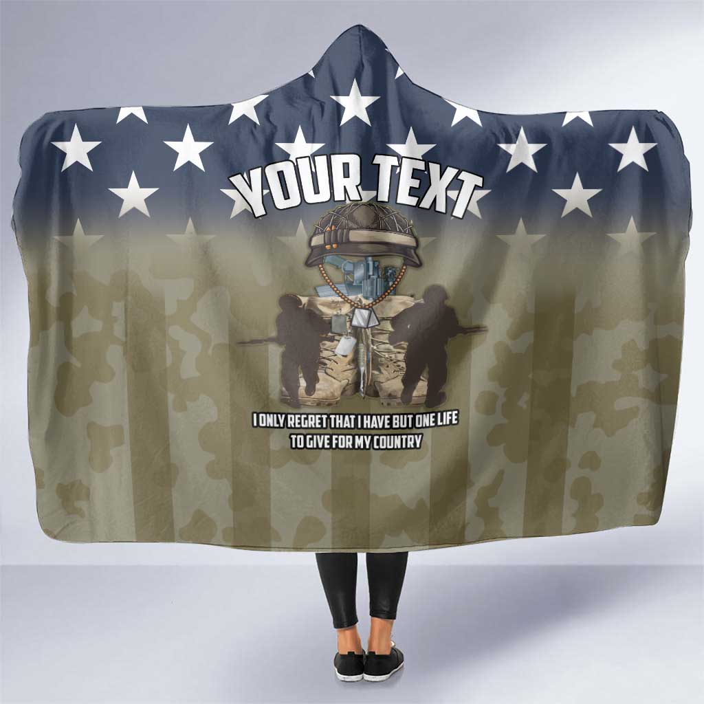 Personalized Veterans Day 2024 Hooded Blanket U.S Veterans Proud Dad