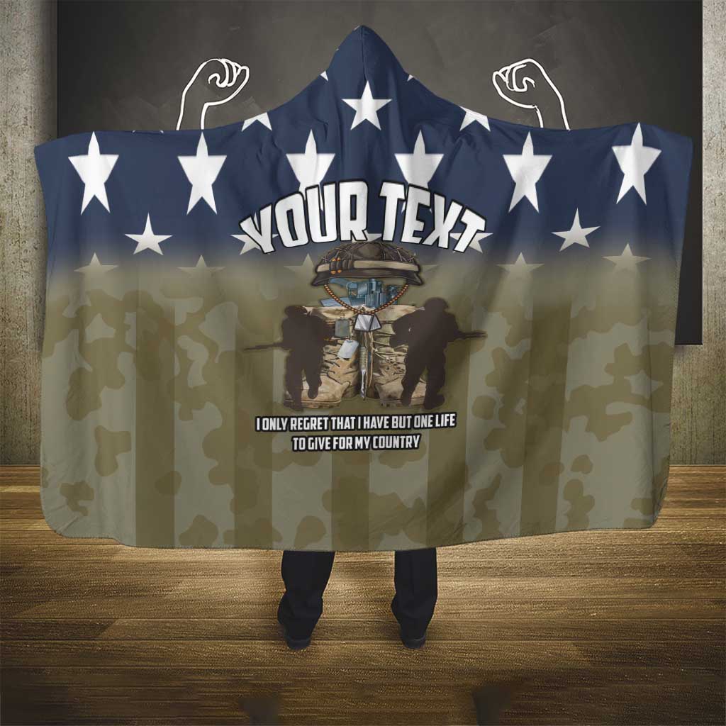 Personalized Veterans Day 2024 Hooded Blanket U.S Veterans Proud Dad
